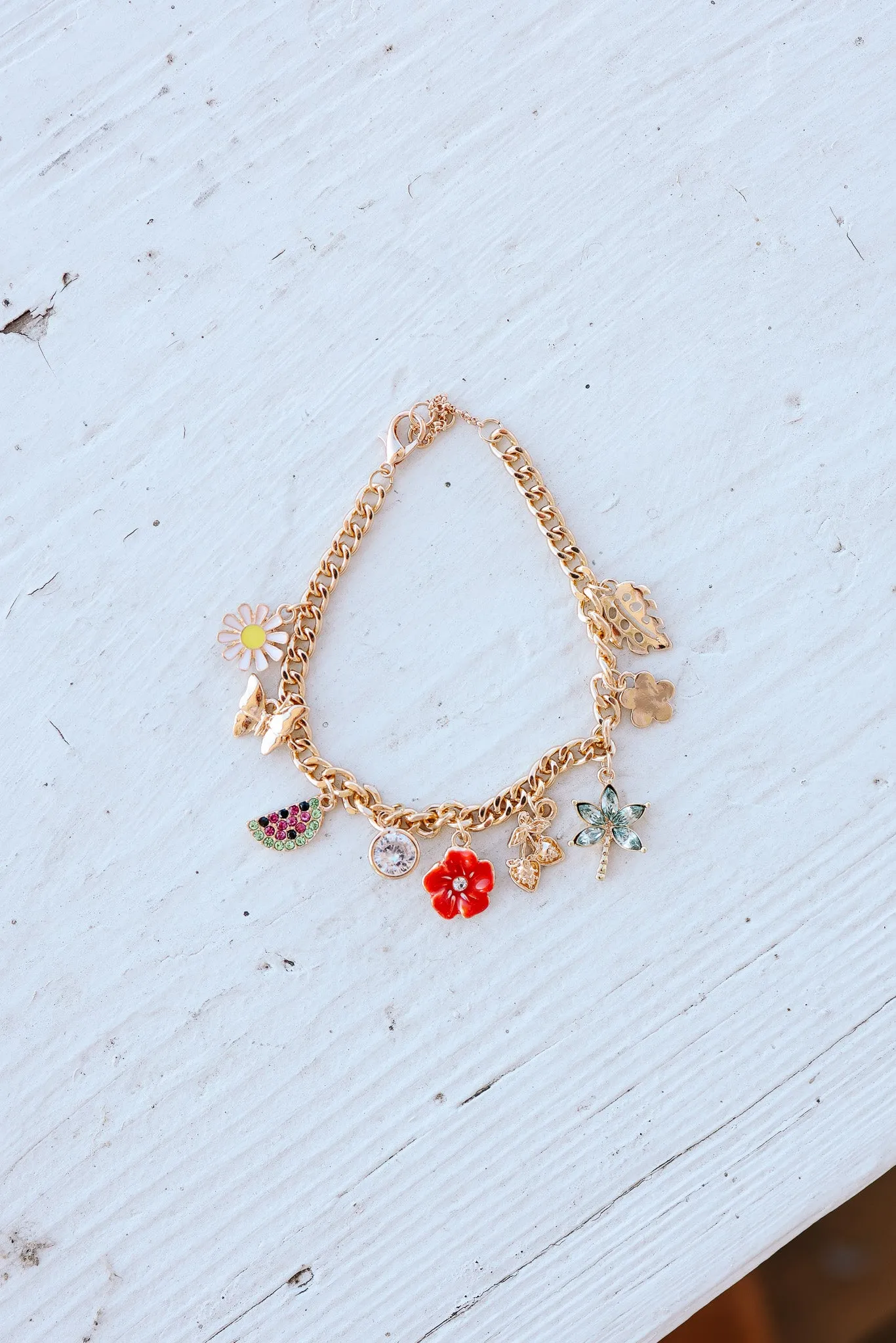Multi Charm Flower Fruit Bracelet