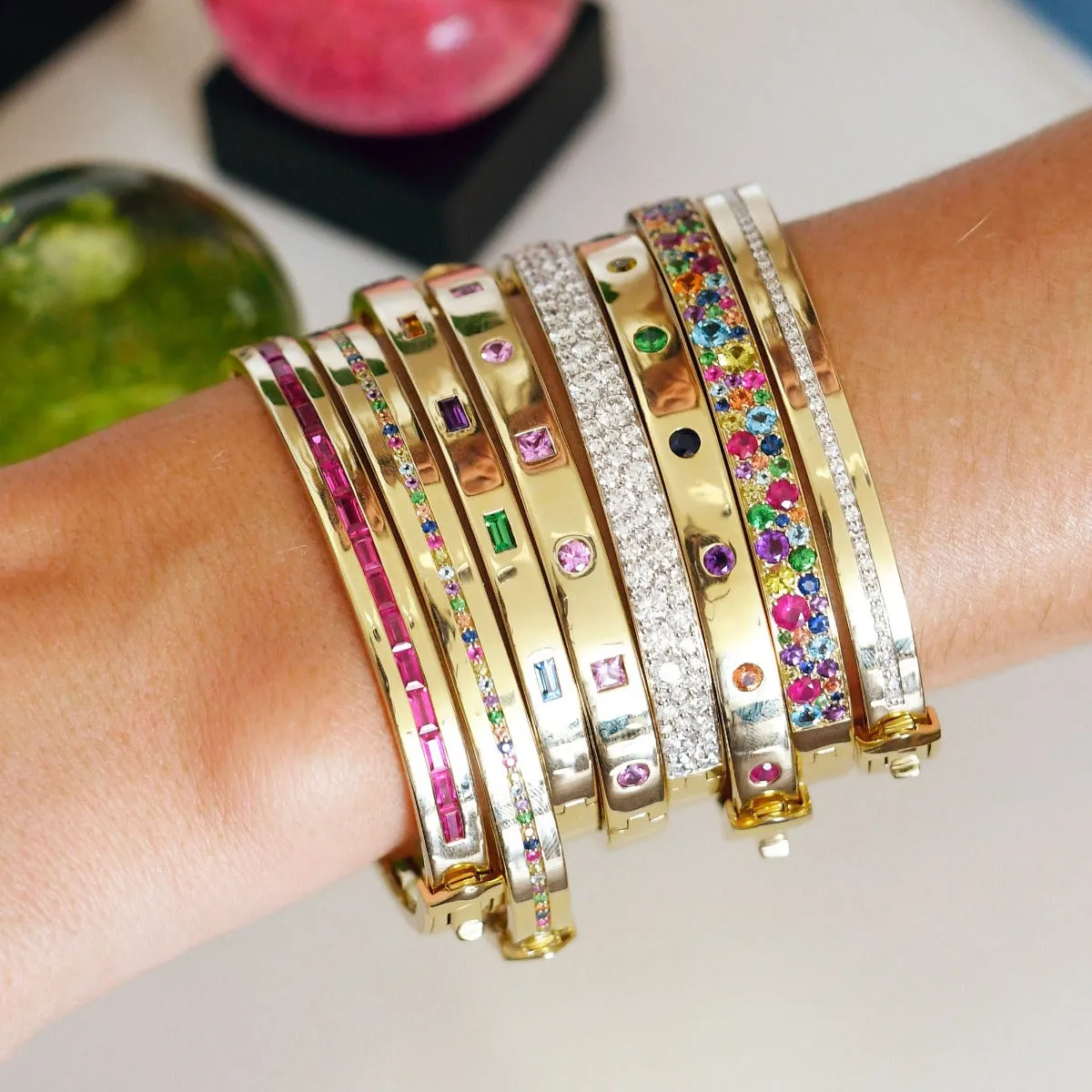 Multi Colored Row Bangle