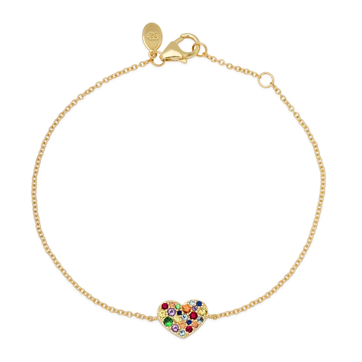Multi Colored Smushed Heart Bracelet