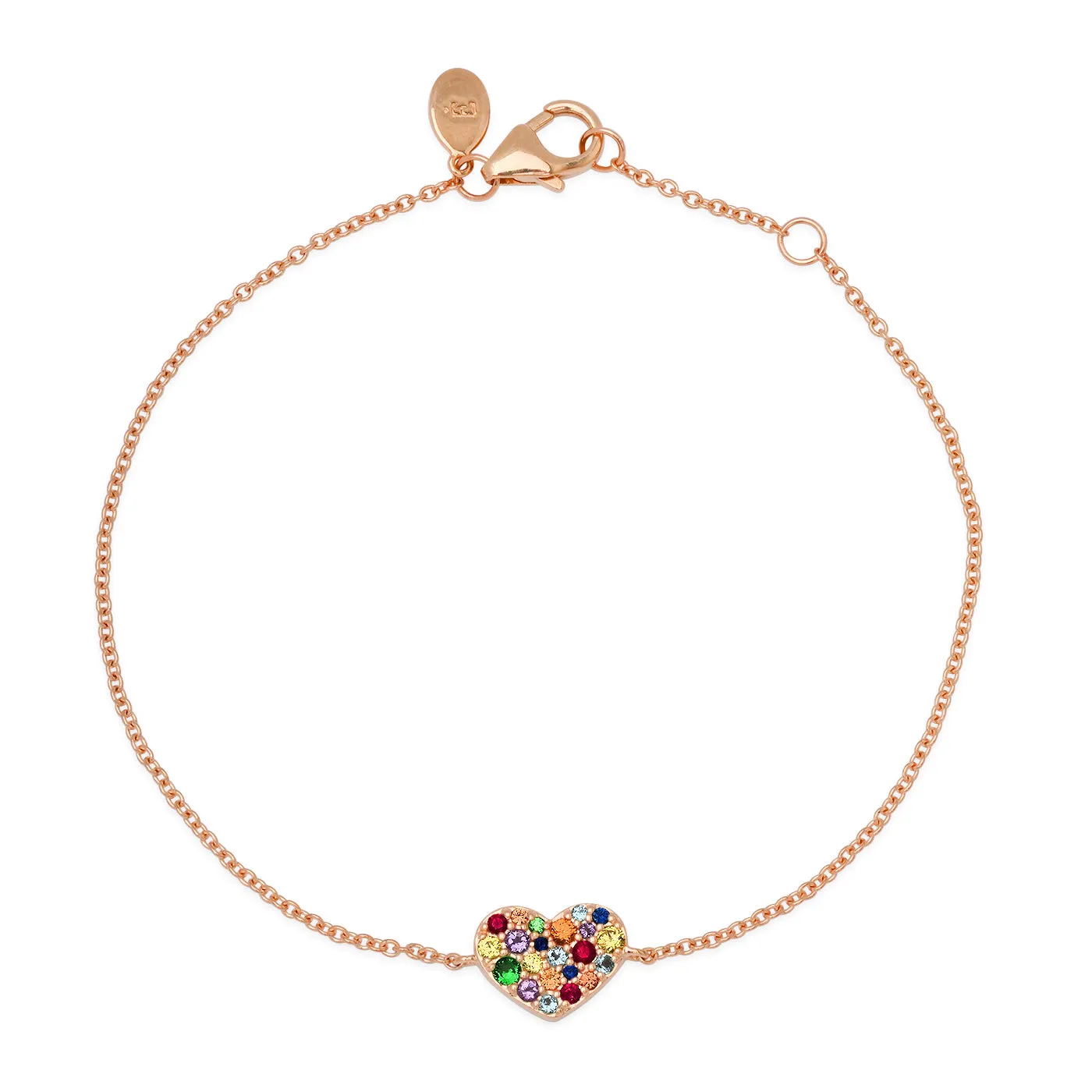 Multi Colored Smushed Heart Bracelet
