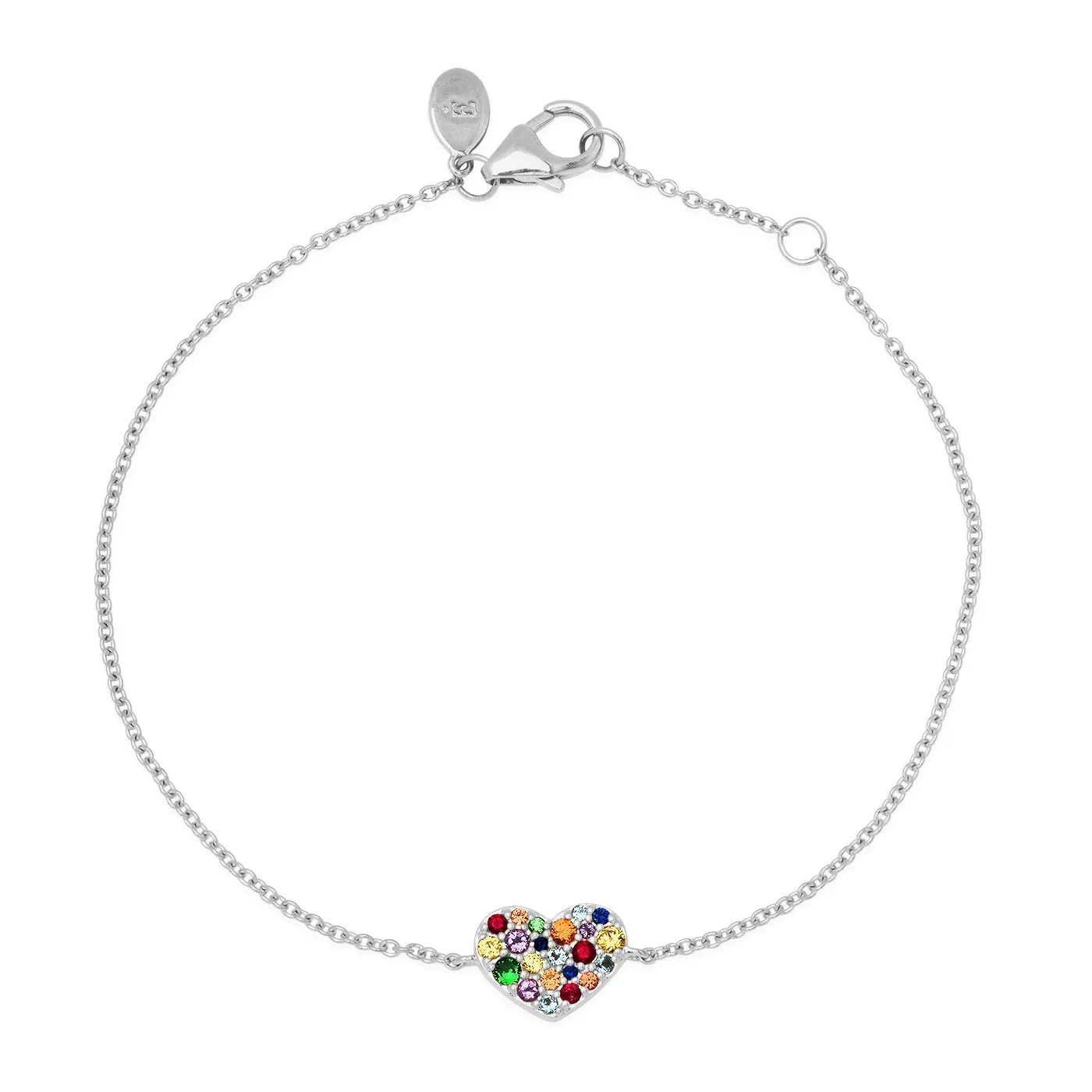 Multi Colored Smushed Heart Bracelet