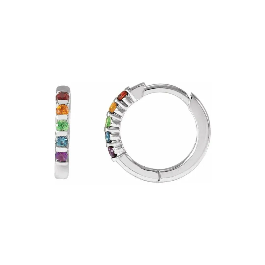 Multi-Gemstone Rainbow Huggies