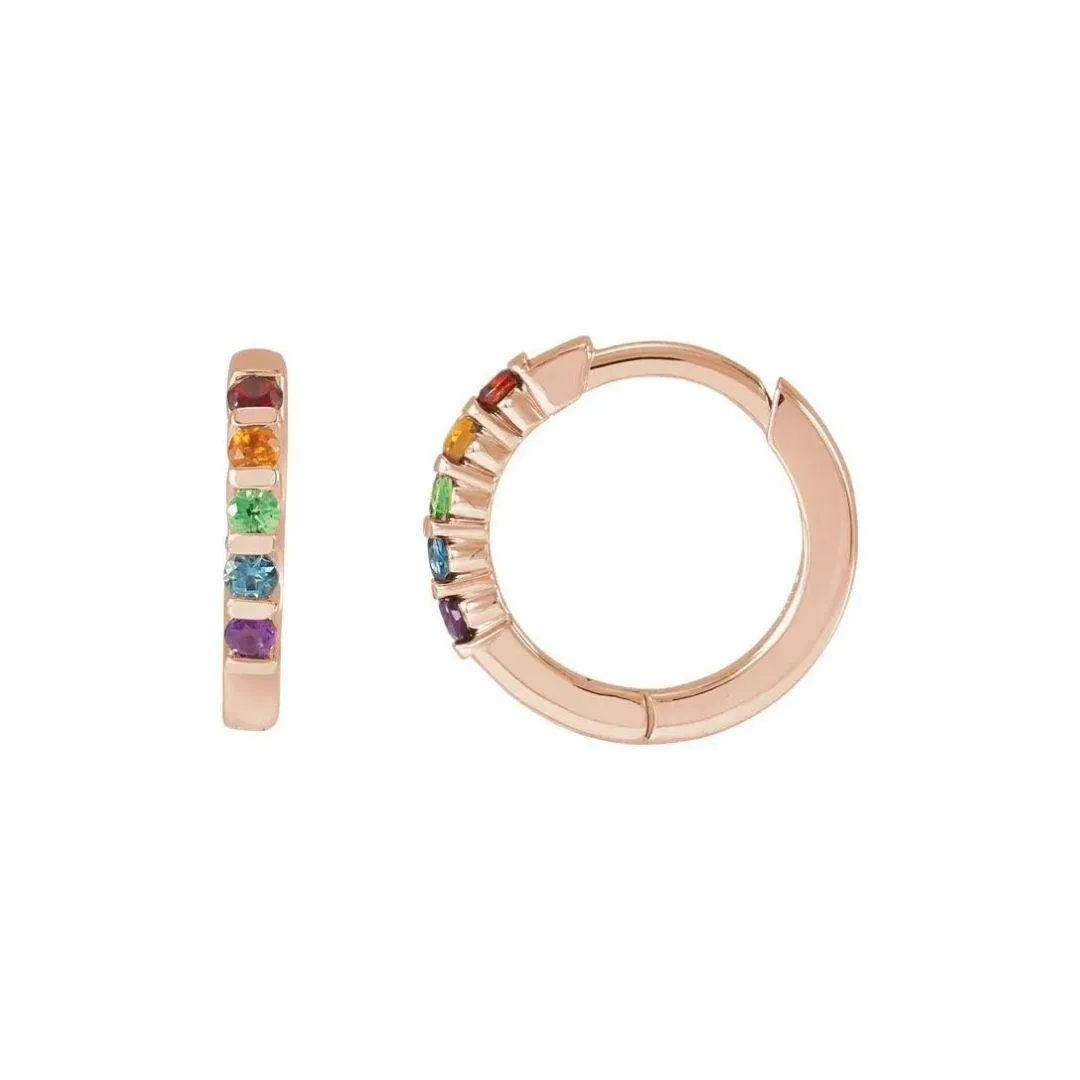 Multi-Gemstone Rainbow Huggies