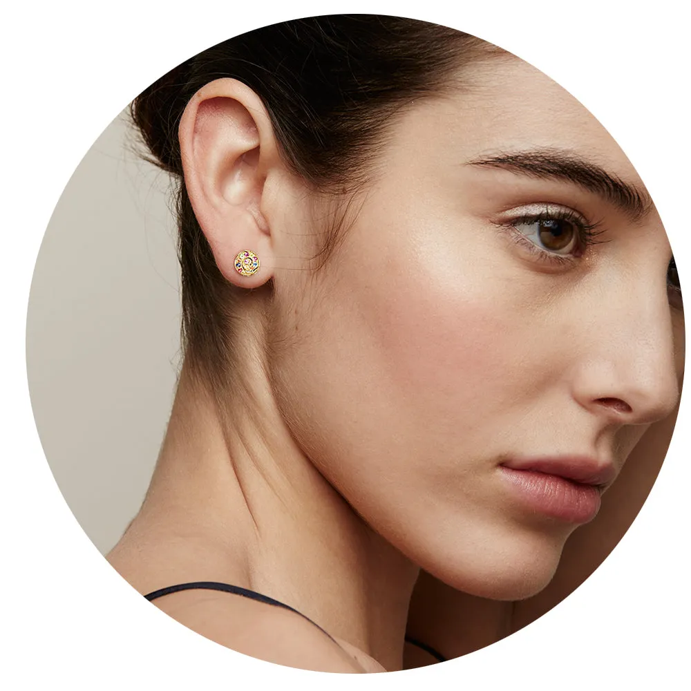 multi sapphire spiral mini stud