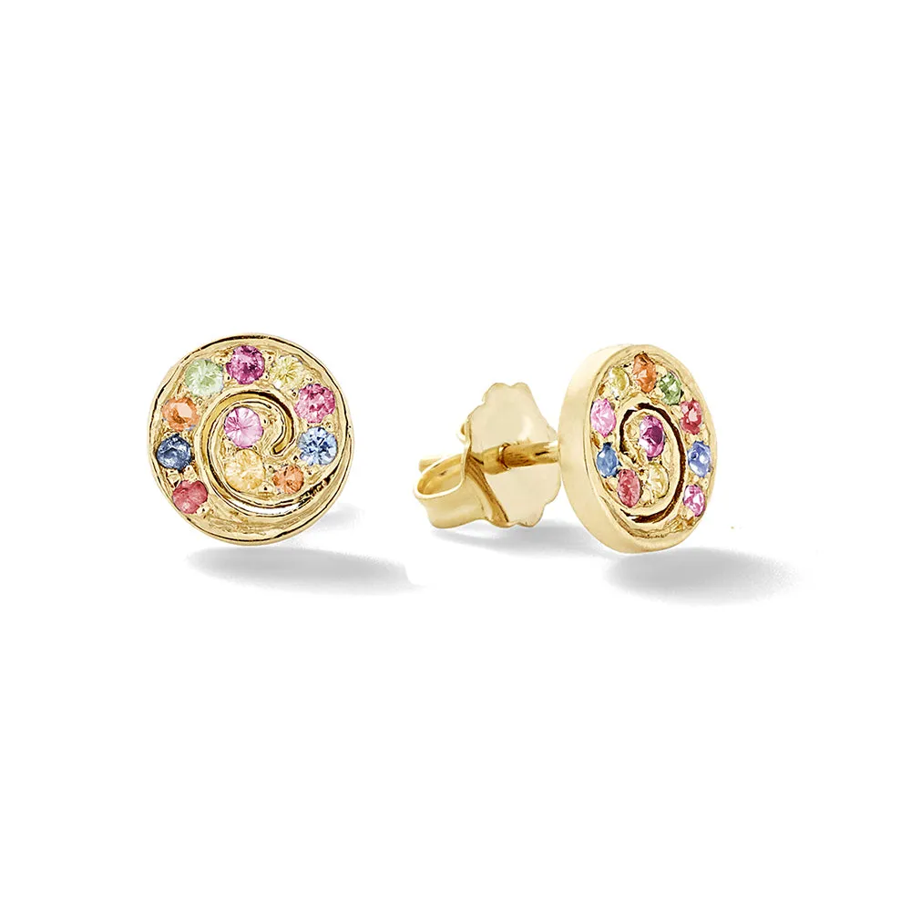 multi sapphire spiral mini stud