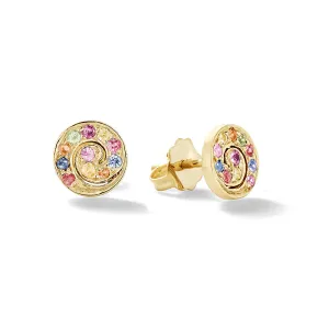 multi sapphire spiral mini stud