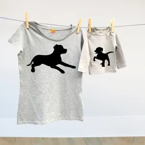 Mummy and child dog t shirt twinset