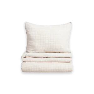 Muslin Single Bed Set | Gingham Sky Blue by Garbo & Friends