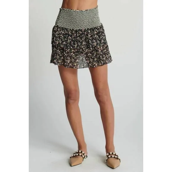 NEW SUNDAYS lara skirt in floral gingham