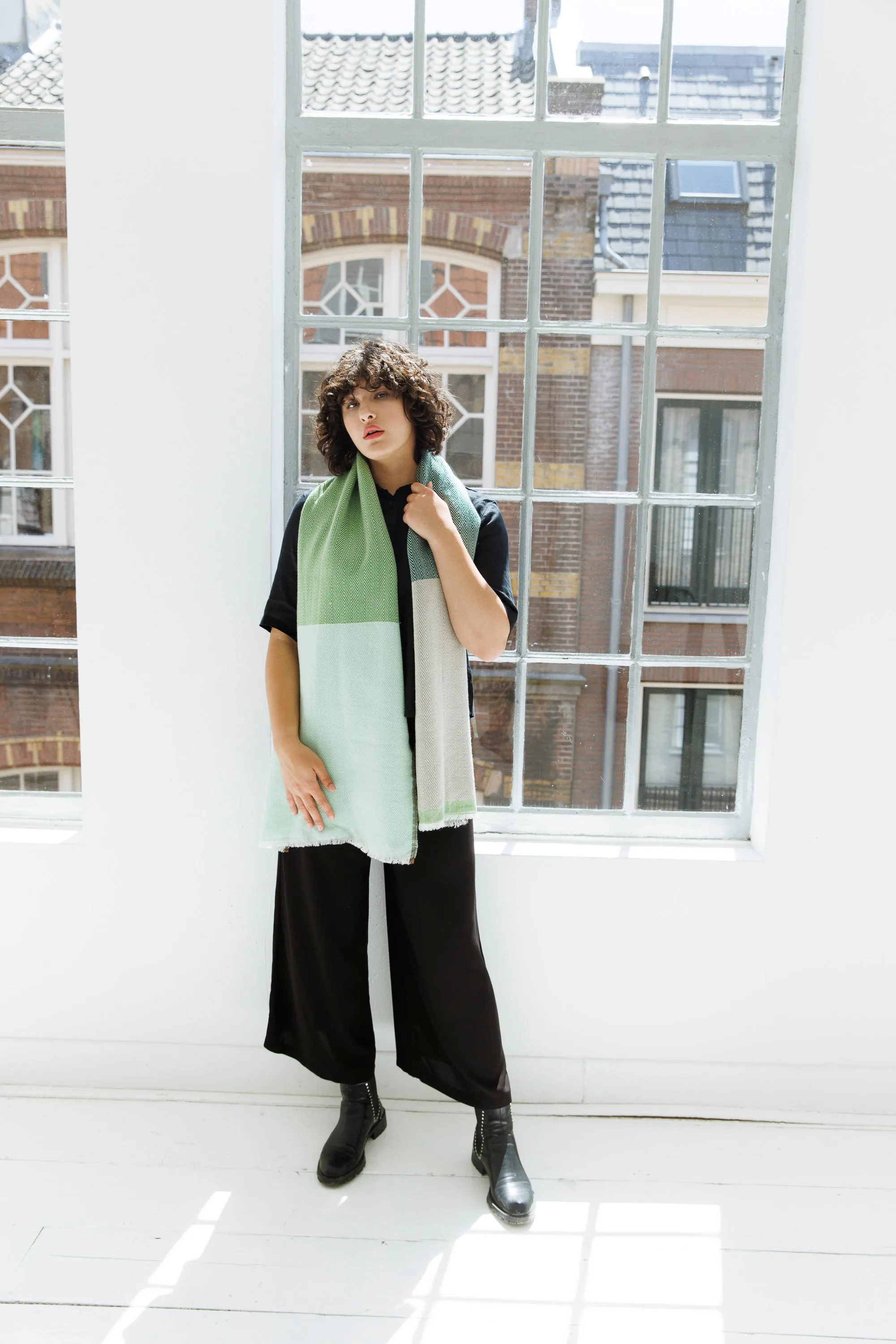NEW! Wool SCARF Dash Green