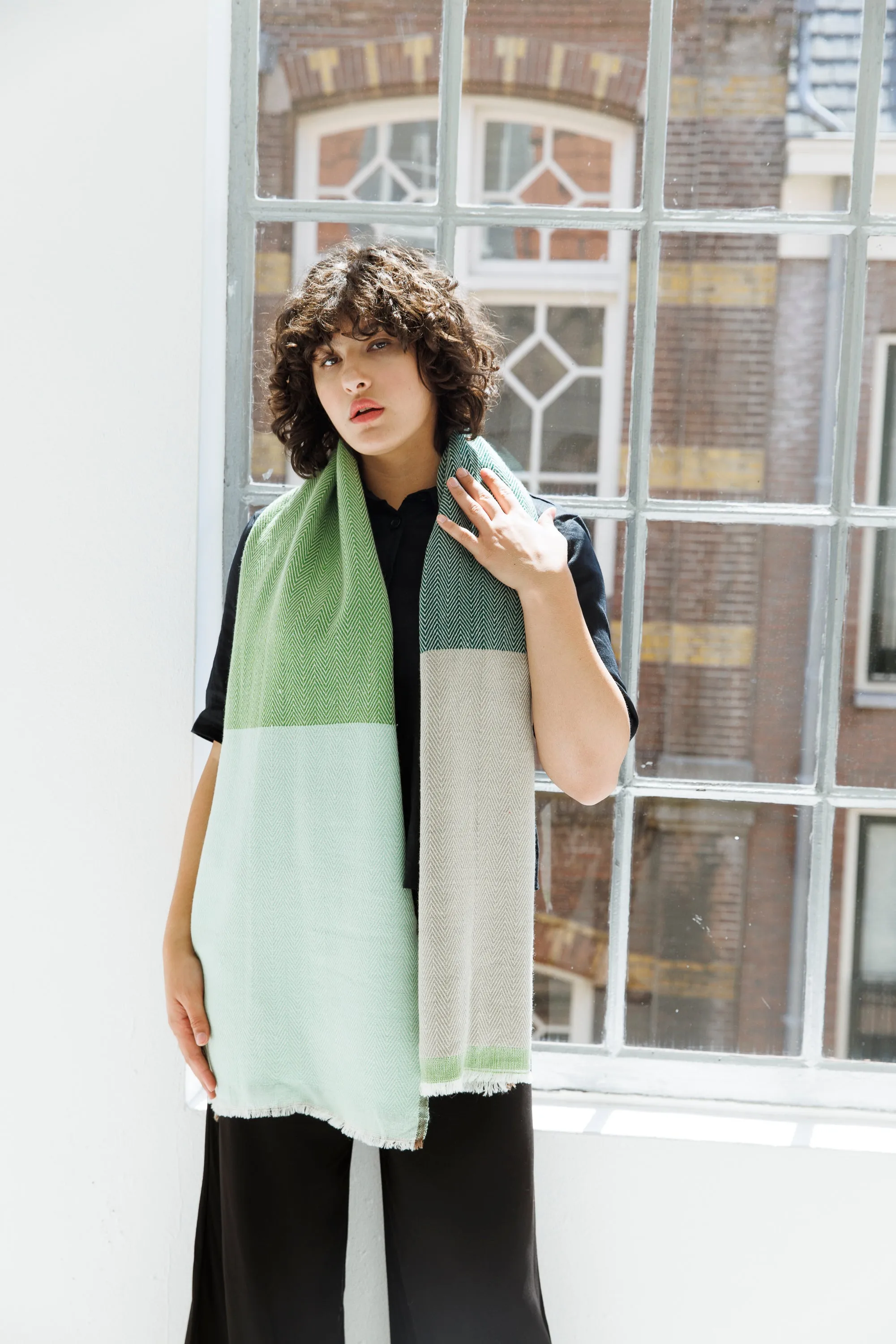 NEW! Wool SCARF Dash Green