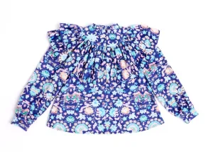 Nicole Miller Floral Multi Bleu Blouse