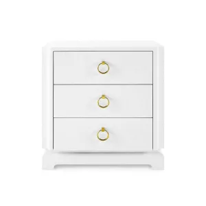 Pavel 3-Drawer Side Table / Chiffon White