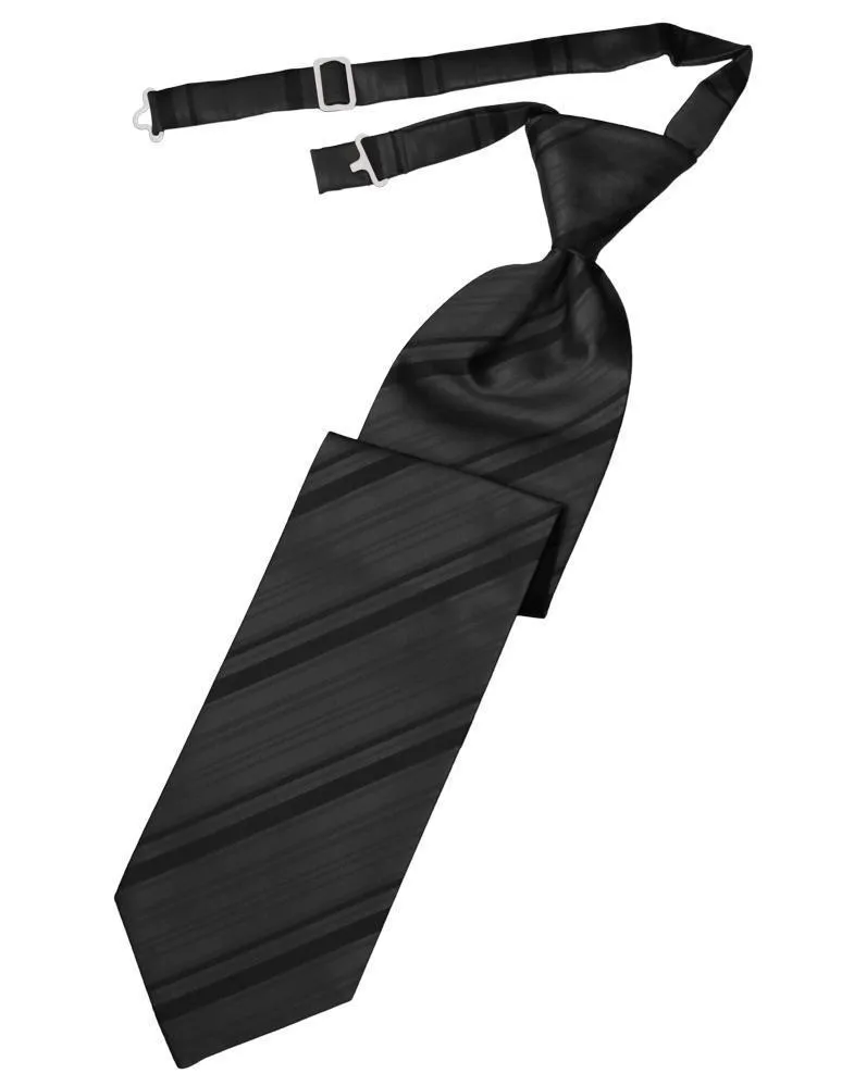 Pewter Striped Satin Necktie