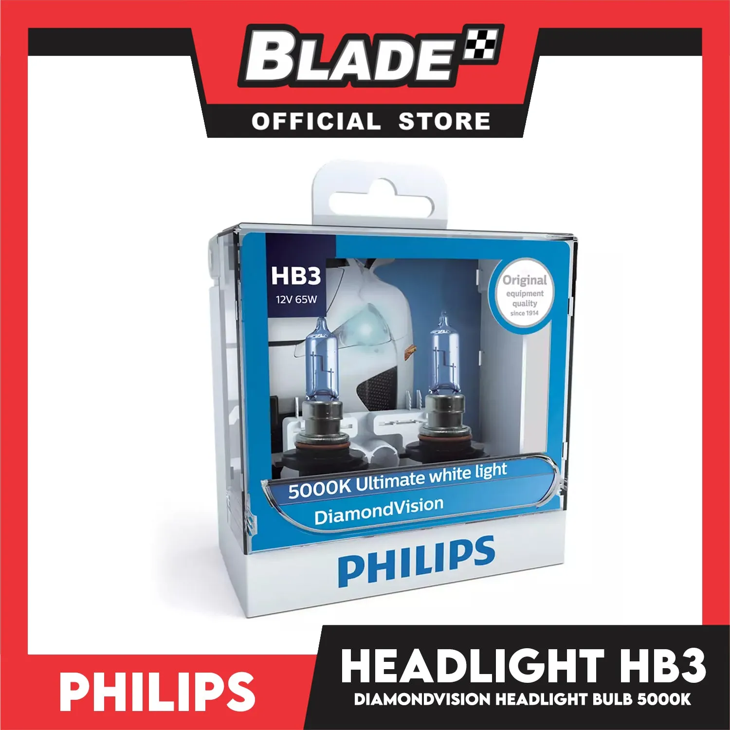 Philips DiamondVision Headlight Bulb 9005DV HB3 12V 65W (Pair)