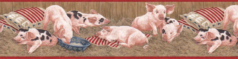 Pig Farm AFR7102 Wallpaper Border