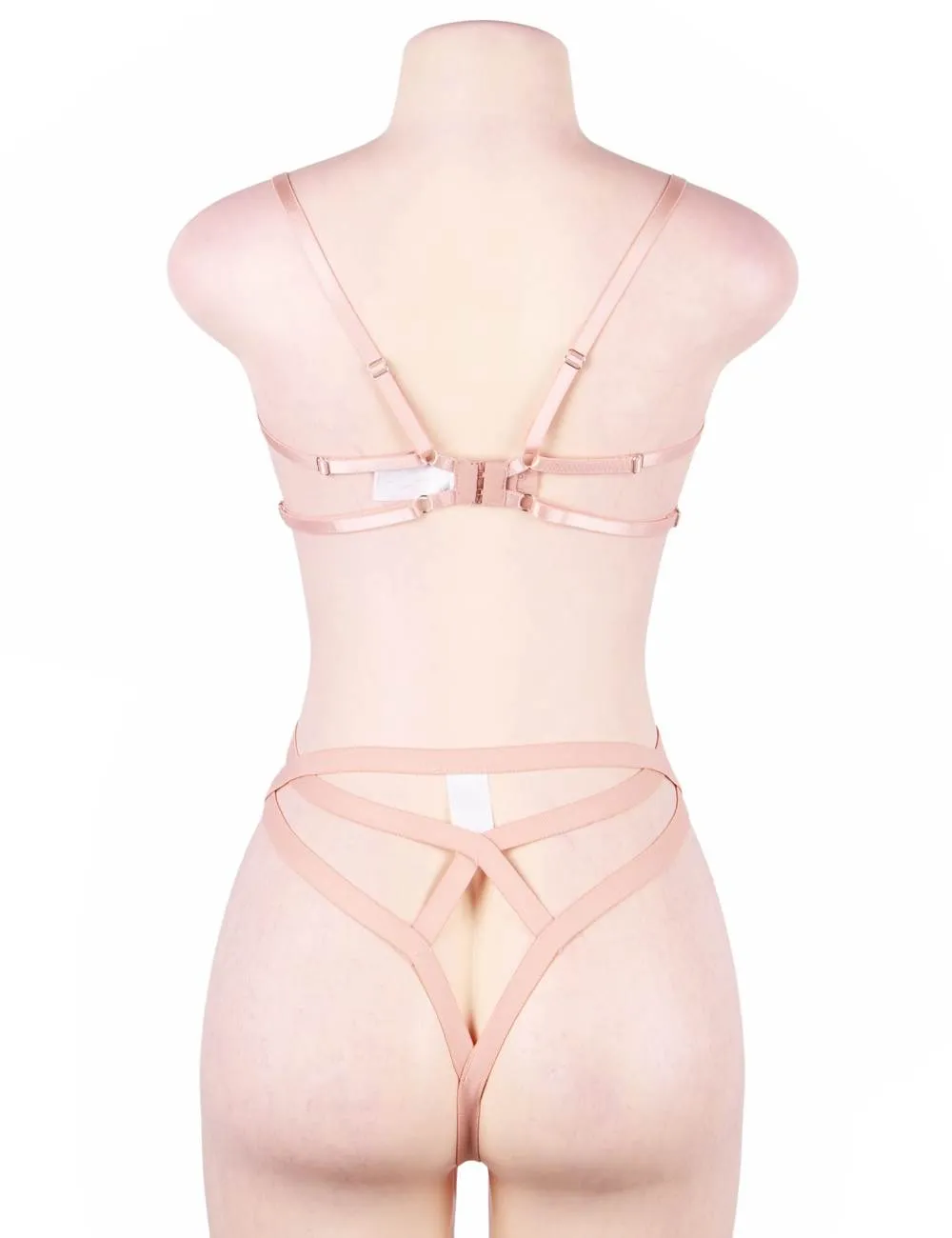 Pink Elegant Embroidery Fashion Bra Set With Underwire