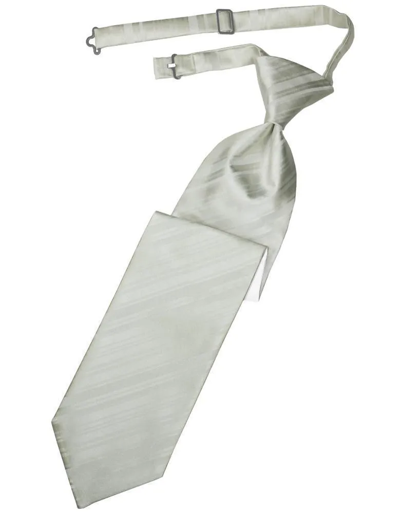 Platinum Striped Satin Necktie