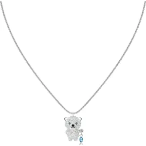 Polar Bear Multi-Colored Rhodium Plated Pendant Necklace