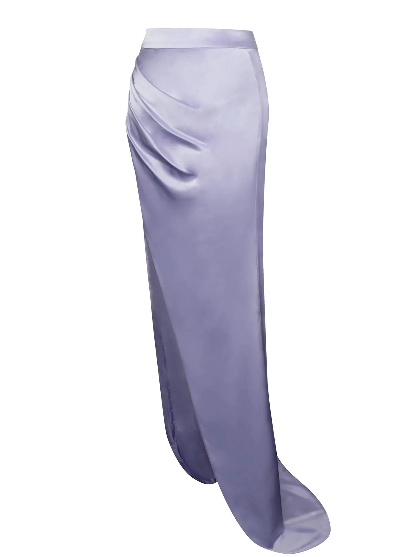 PRE-ORDER Donatella Silver High Slit Satin Skirt Co-ord