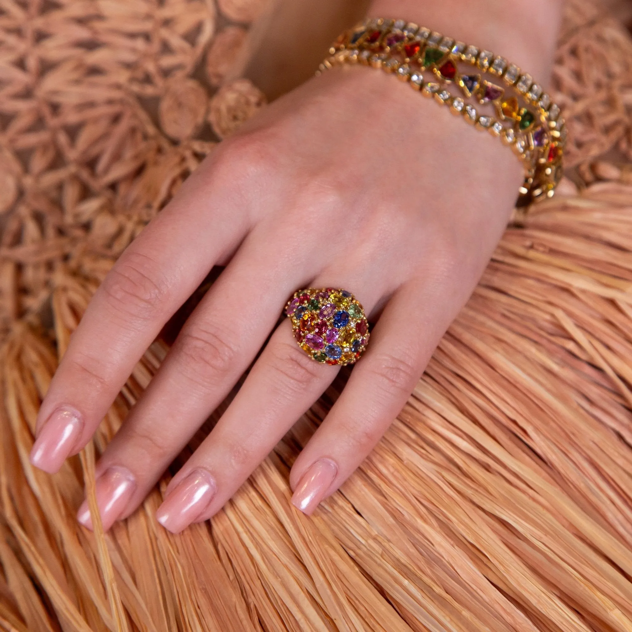 Prisma Multi-Colored Sapphire Cocktail Ring