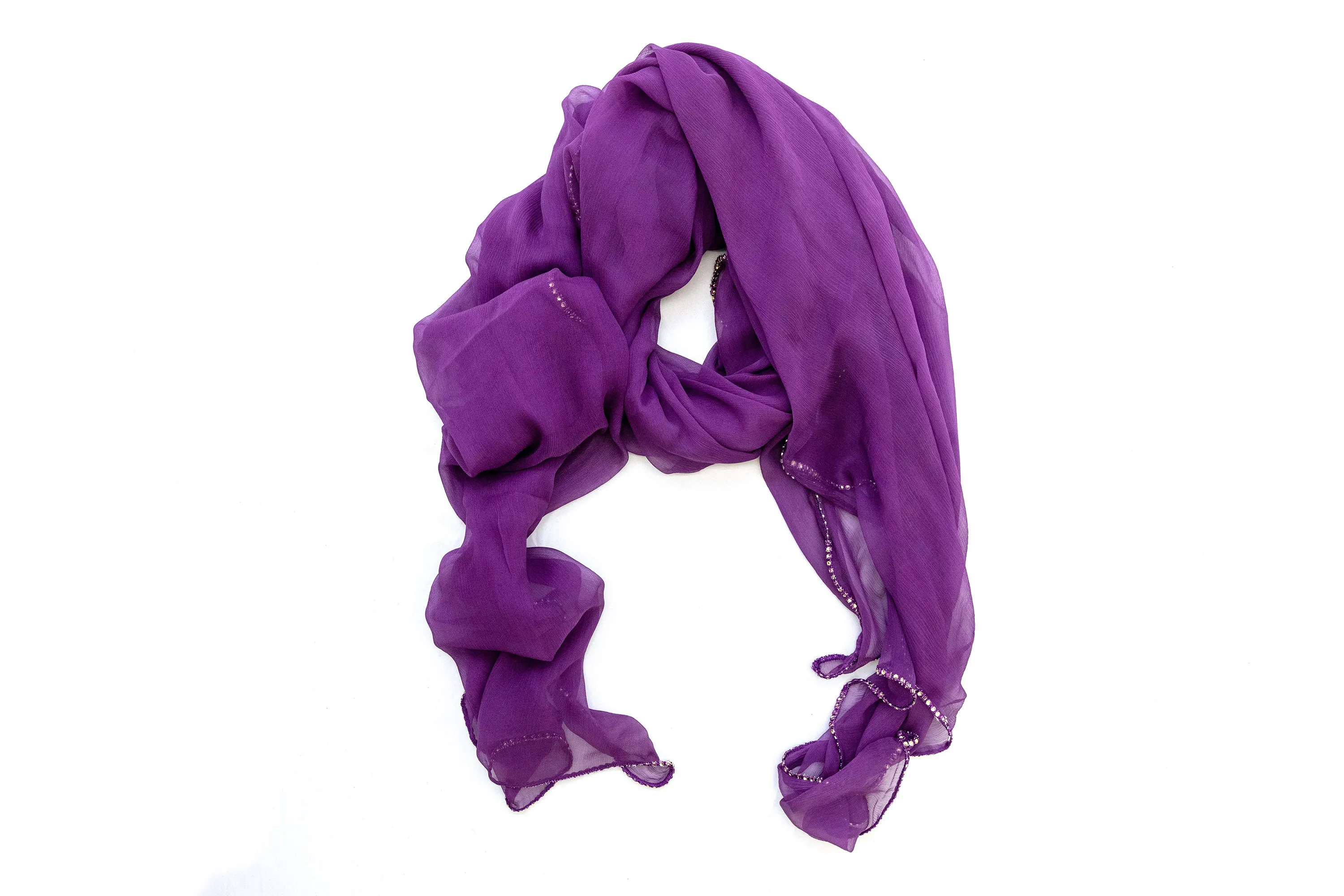 Purple Chiffon Dupatta - Scarf