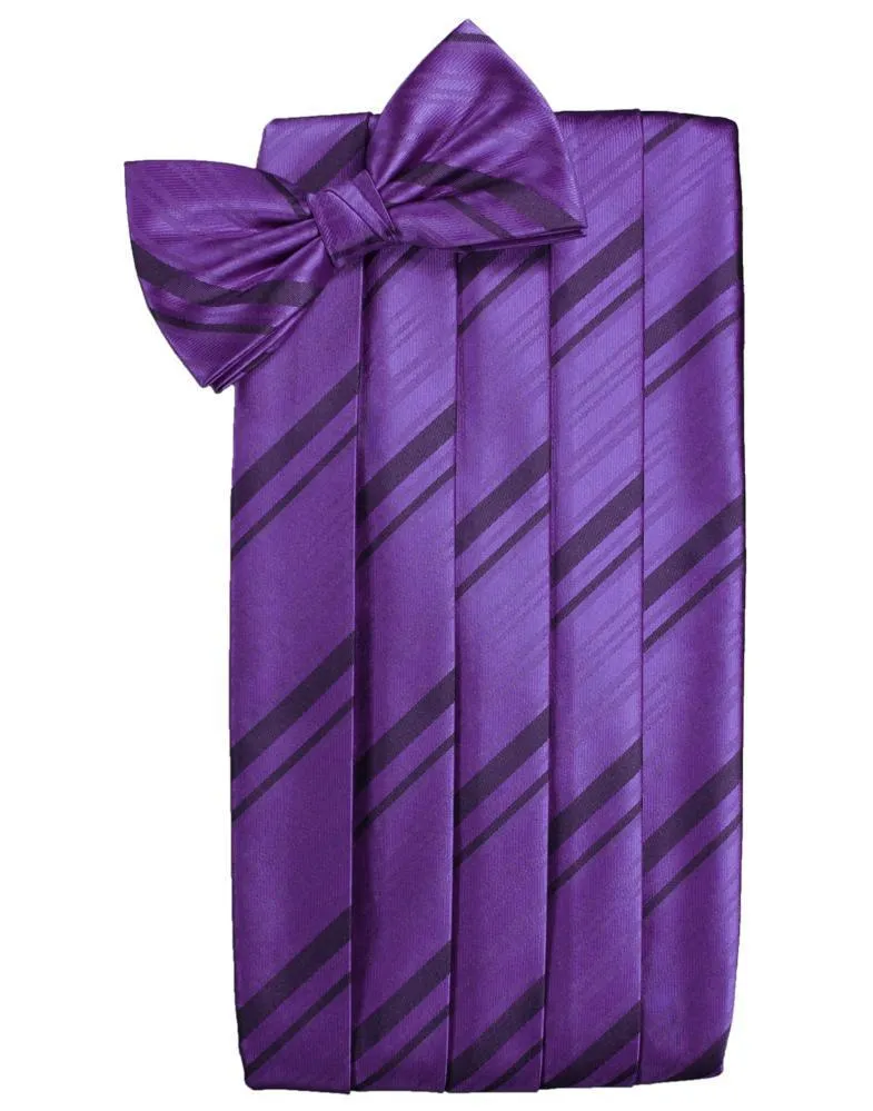Purple Kids Striped Satin Cummerbund