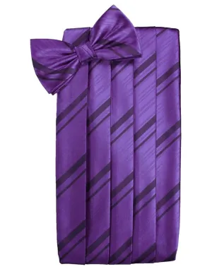 Purple Kids Striped Satin Cummerbund