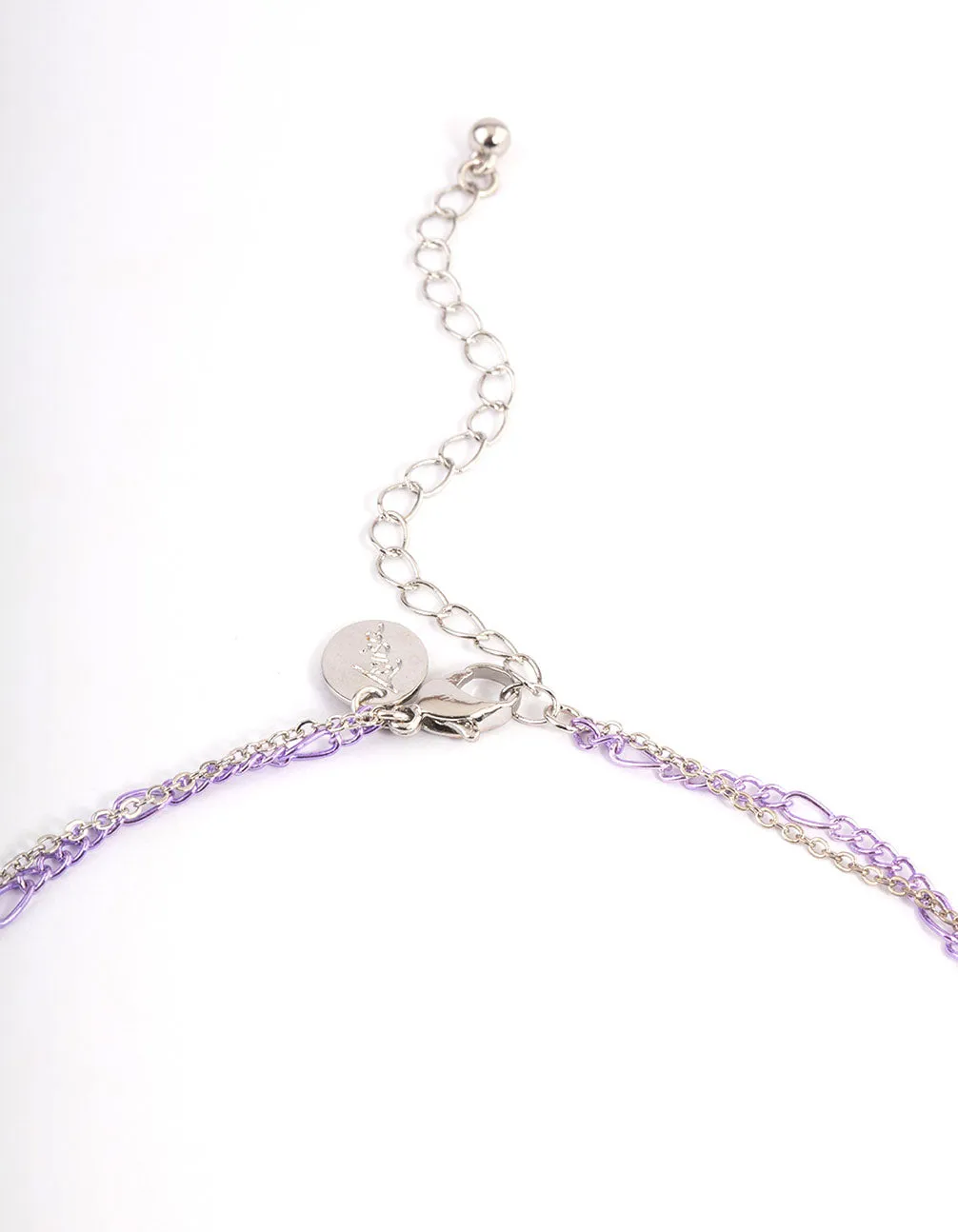 Purple Multi-Row Butterfly Necklace
