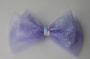 Purple tull ribbon hair clip/brooch