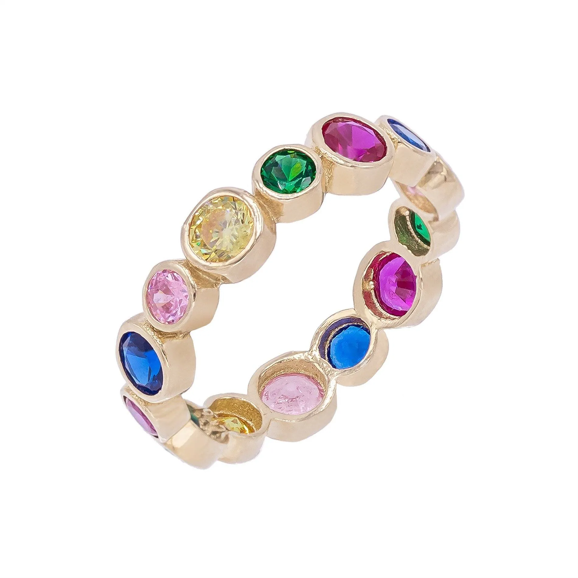 Rainbow Bezel Ring
