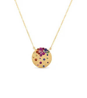 Rainbow Celestial Disc Necklace