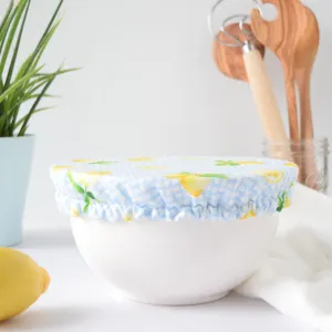 Reusable Dish Cover - Gingham Lemons