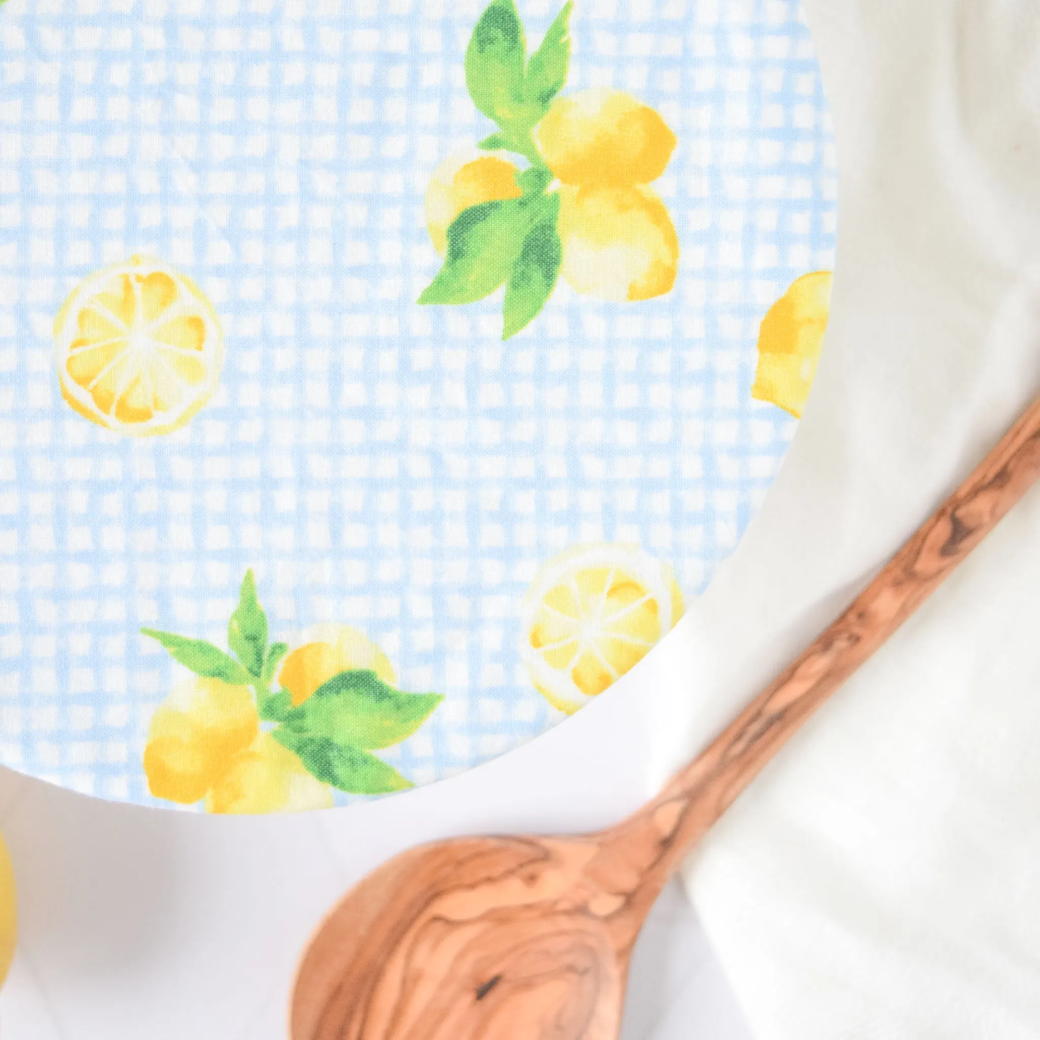 Reusable Dish Cover - Gingham Lemons