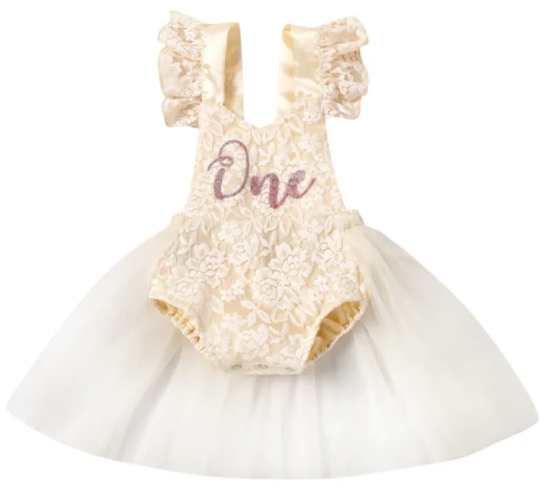 Ribbons and Lace One Birthday Romper