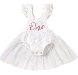 Ribbons and Lace One Birthday Romper