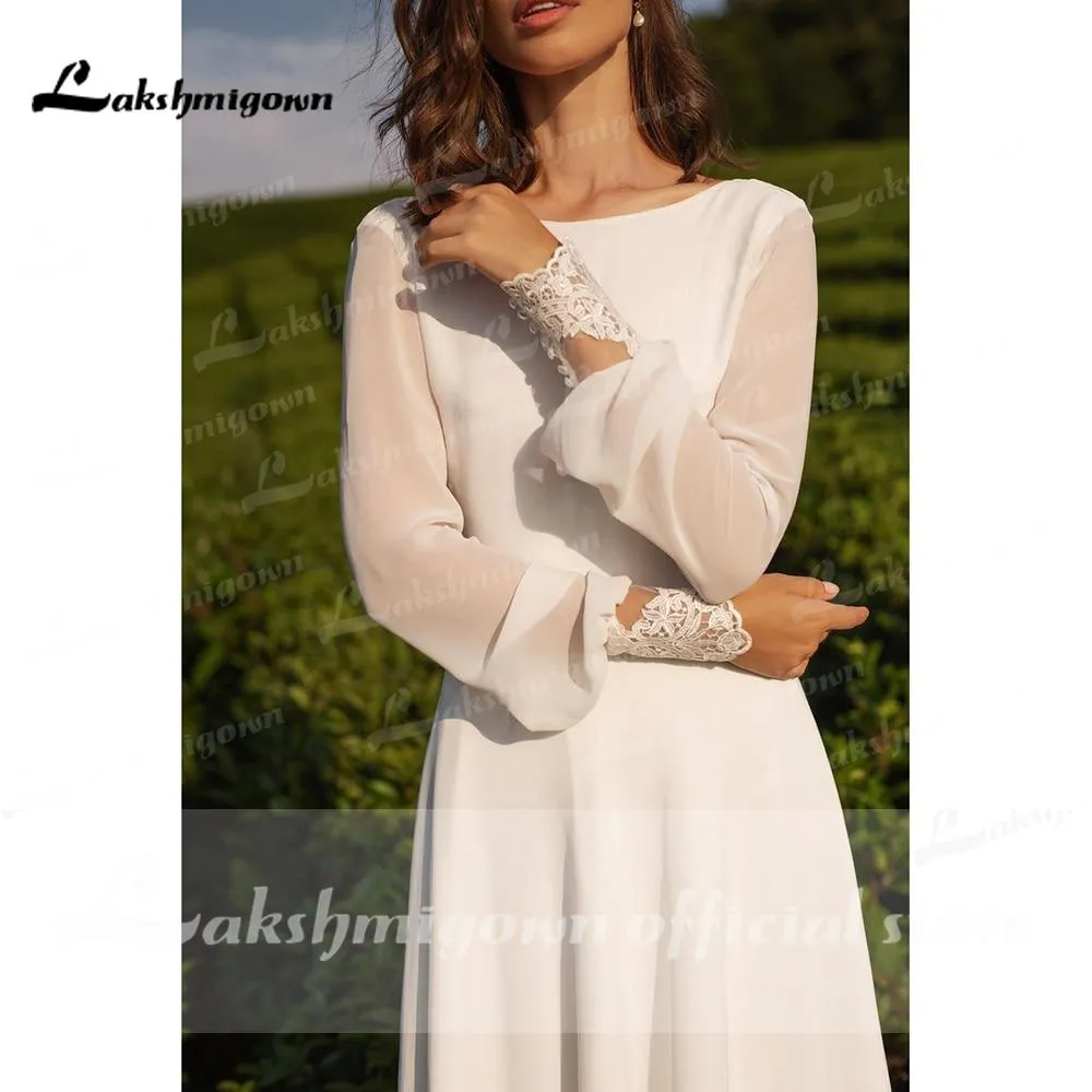 Roycebridal Two Pieces Short Sleeve O Neck Wedding Dresses Elegant