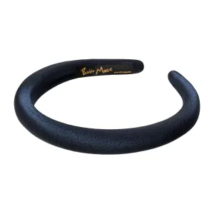 Satin 1.5 cm Padded Navy Headband