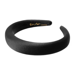 Satin 3 cm Padded Black Headband
