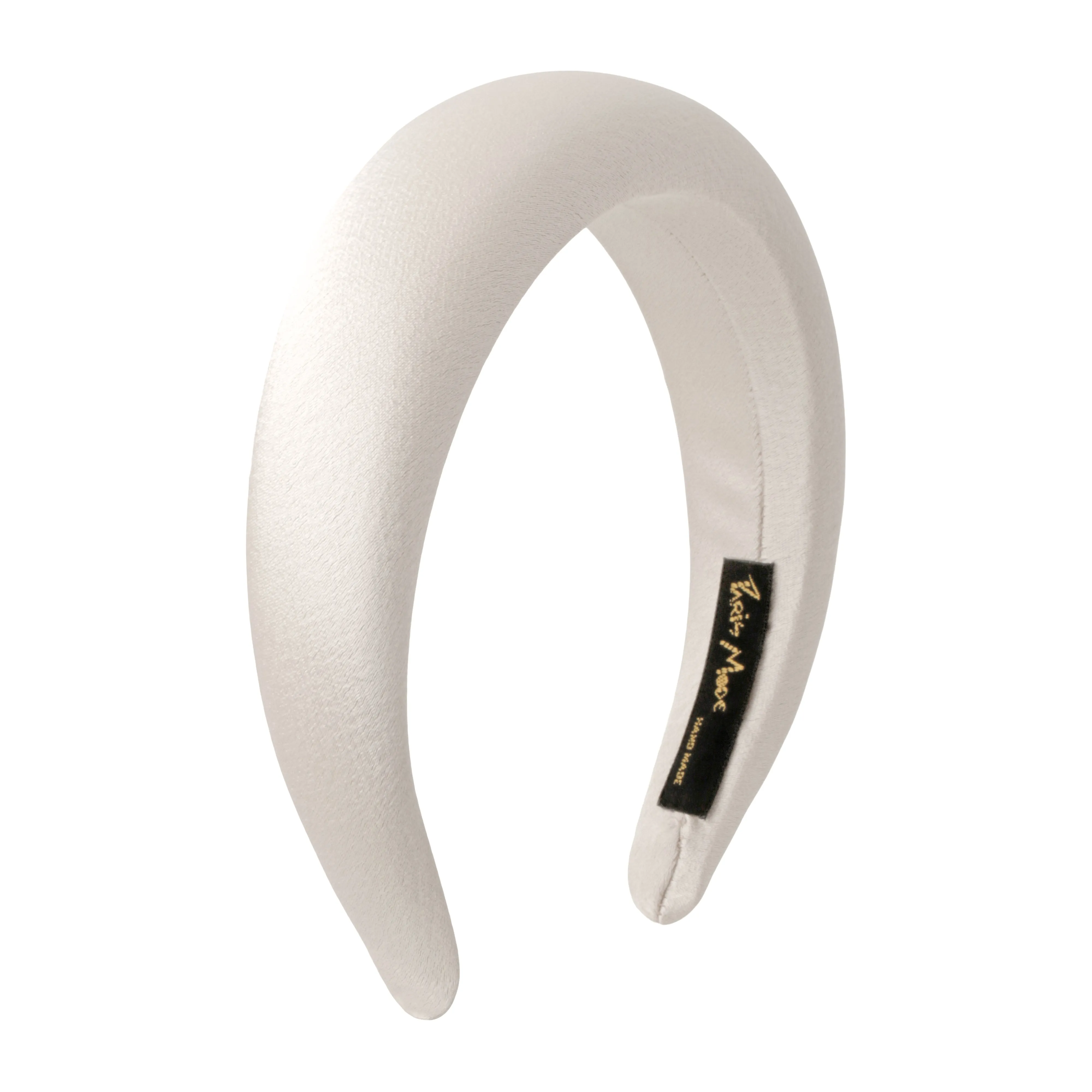 Satin 4 cm Padded White Headband