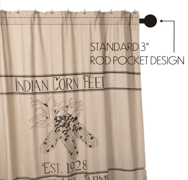 Sawyer Mill Charcoal Corn Feed Shower Curtain
