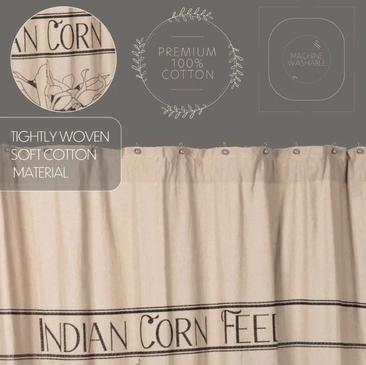 Sawyer Mill Charcoal Corn Feed Shower Curtain