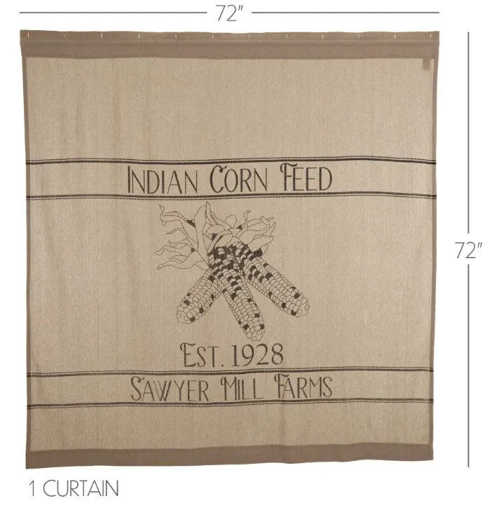 Sawyer Mill Charcoal Corn Feed Shower Curtain