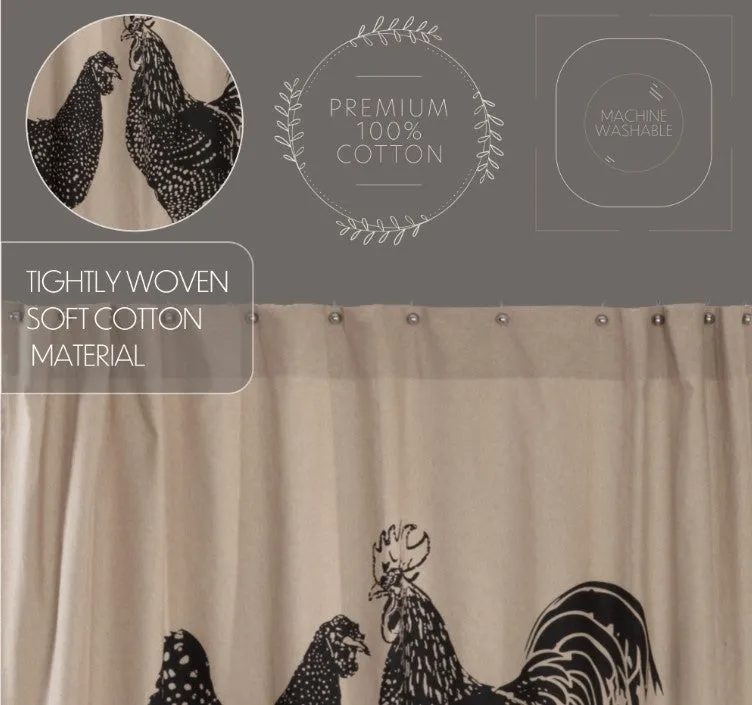 Sawyer Mill Charcoal Poultry Shower Curtain