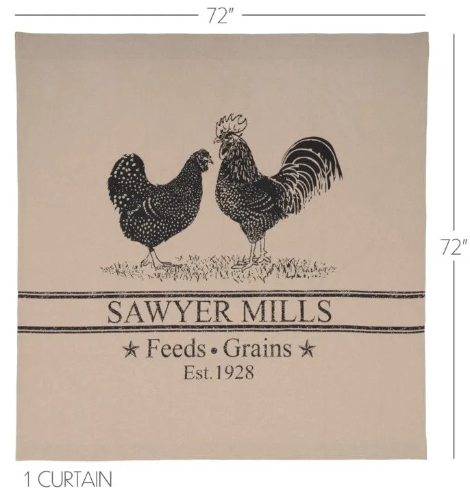 Sawyer Mill Charcoal Poultry Shower Curtain