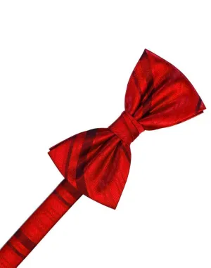 Scarlet Striped Satin Kids Bow Tie