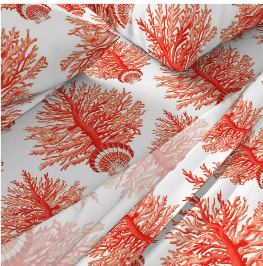SEA BLOOMS DUVET IN ORANGE