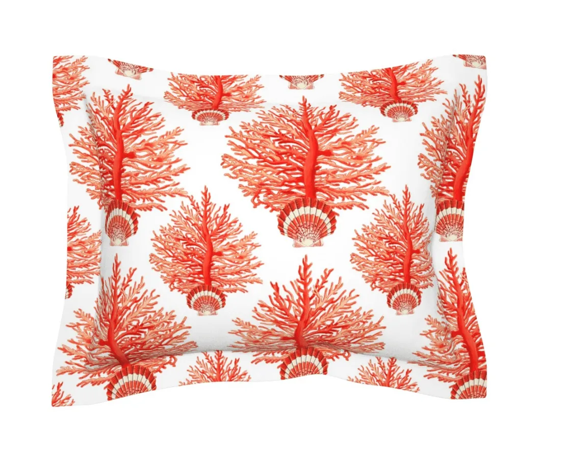 SEA BLOOMS DUVET IN ORANGE