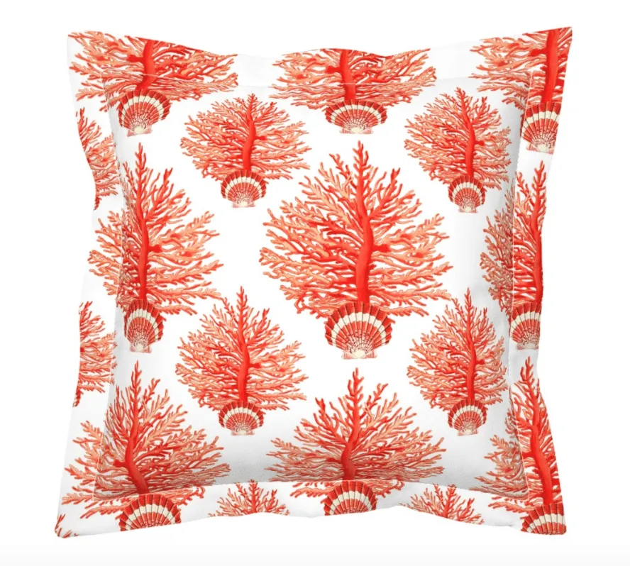 SEA BLOOMS DUVET IN ORANGE