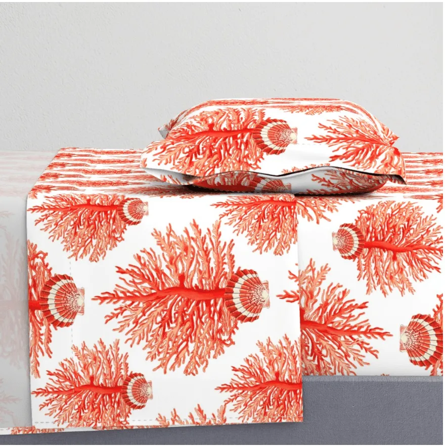 SEA BLOOMS DUVET IN ORANGE
